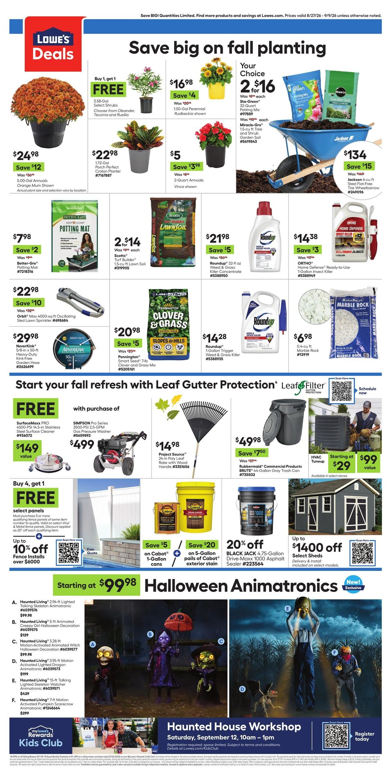 Lowe's (Artesia Area, NM) Weekly Ad August 27 - September 9, 2026