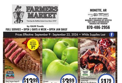 G&W Foods Farmers Market (Monette, AR) Weekly Ad September 9 - 22, 2026