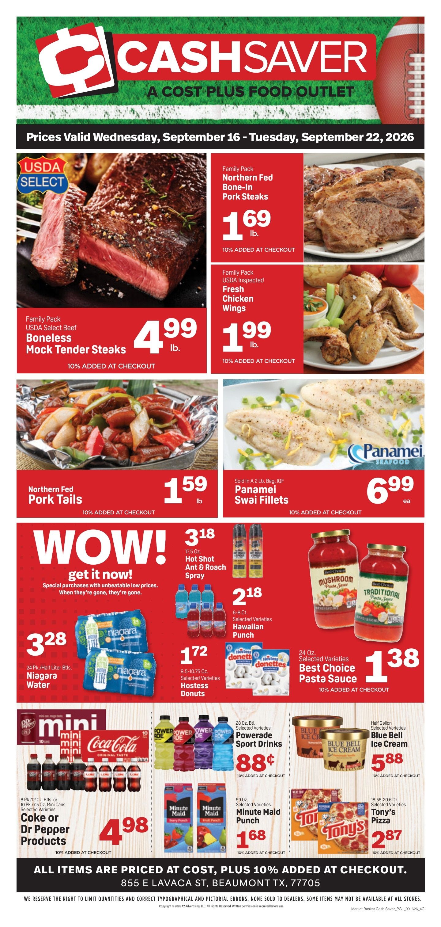 Cash Saver Beaumont Weekly Ad September 16 - 22, 2026