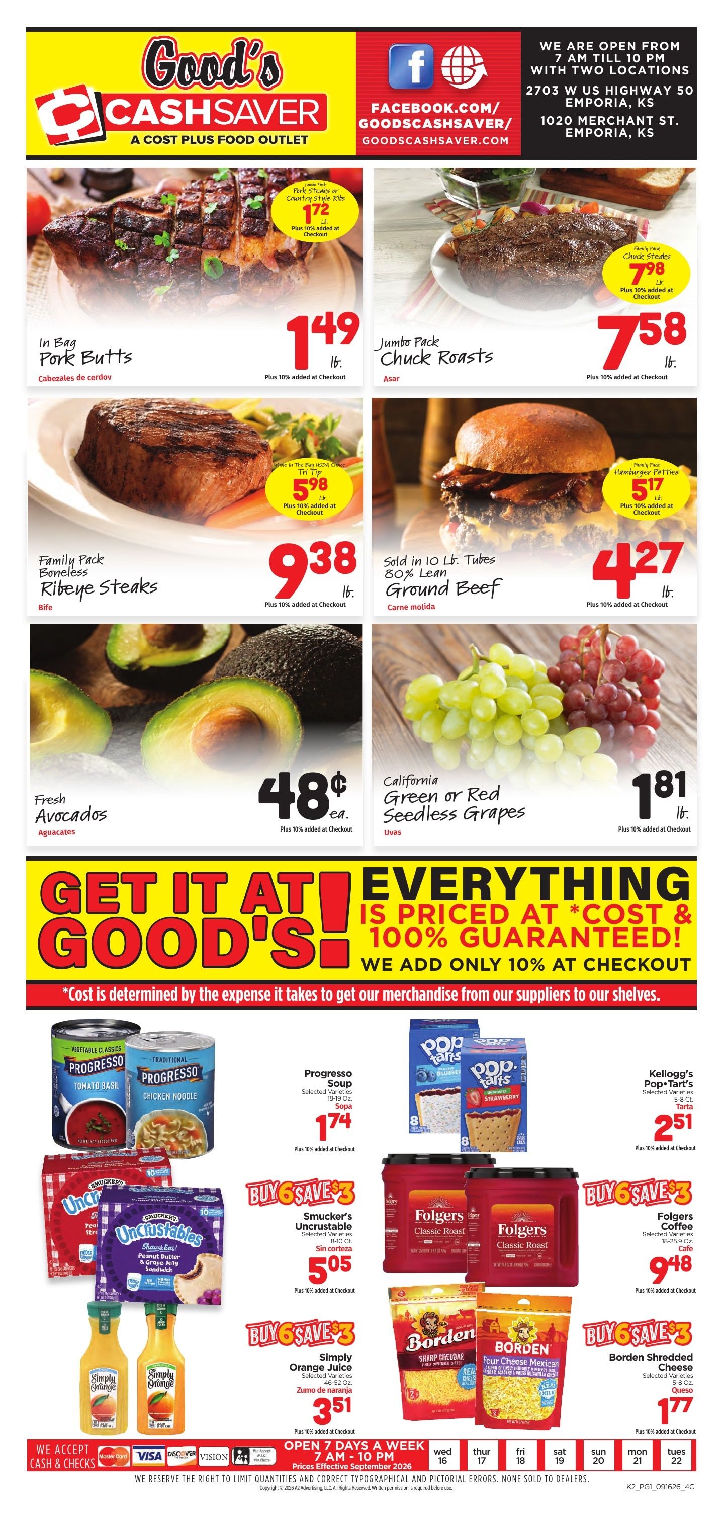 Good's Cash Saver Weekly Ad September 16 - 22, 2026