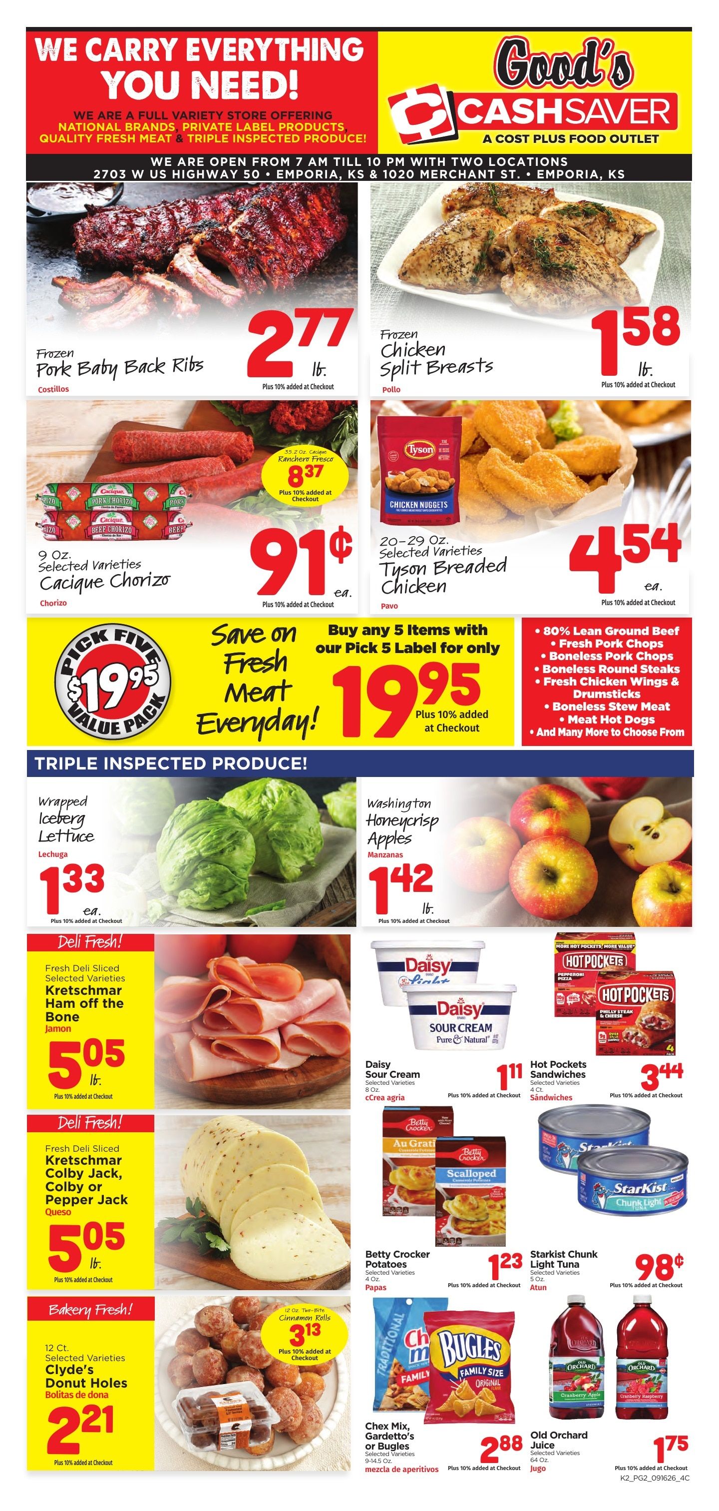 Good's Cash Saver Weekly Ad September 16 - 22, 2026