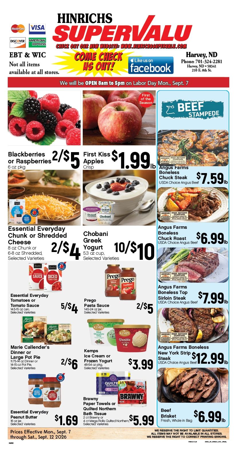 Hinrichs SuperValu Weekly Ad September 7 - 13, 2026