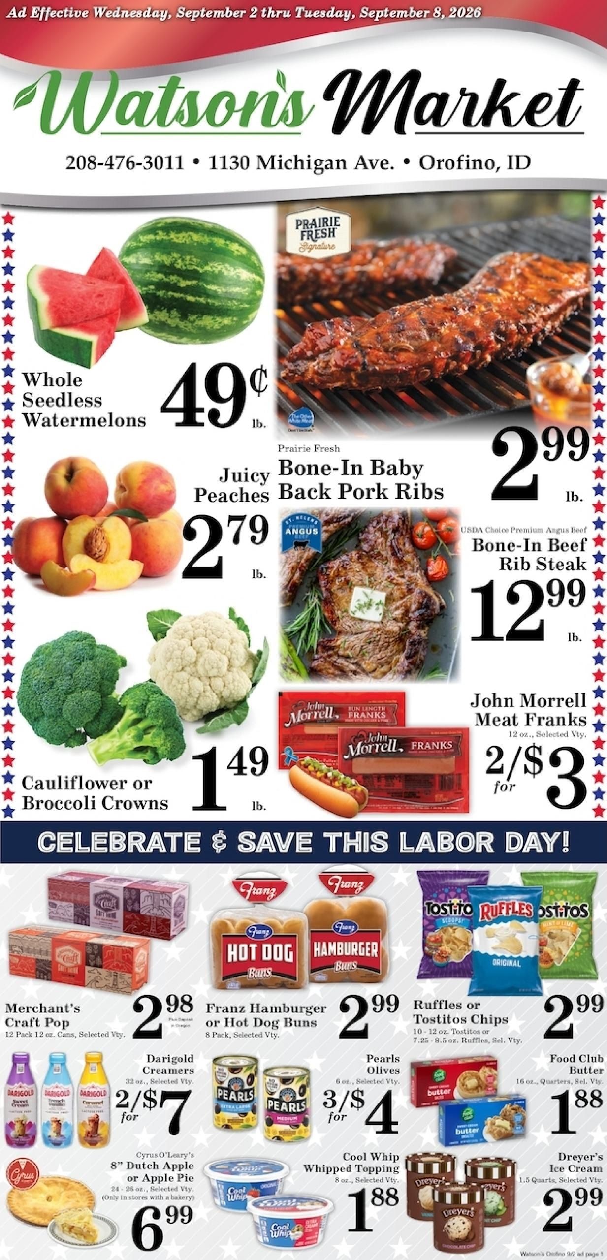 Harvest Foods (Culdesac Area, ID) Weekly Ad September 2 - 8, 2026