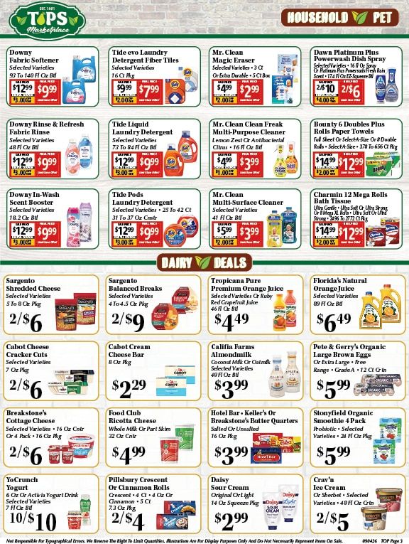 Tops Marketplace Weekly Ad September 4 - 10, 2026