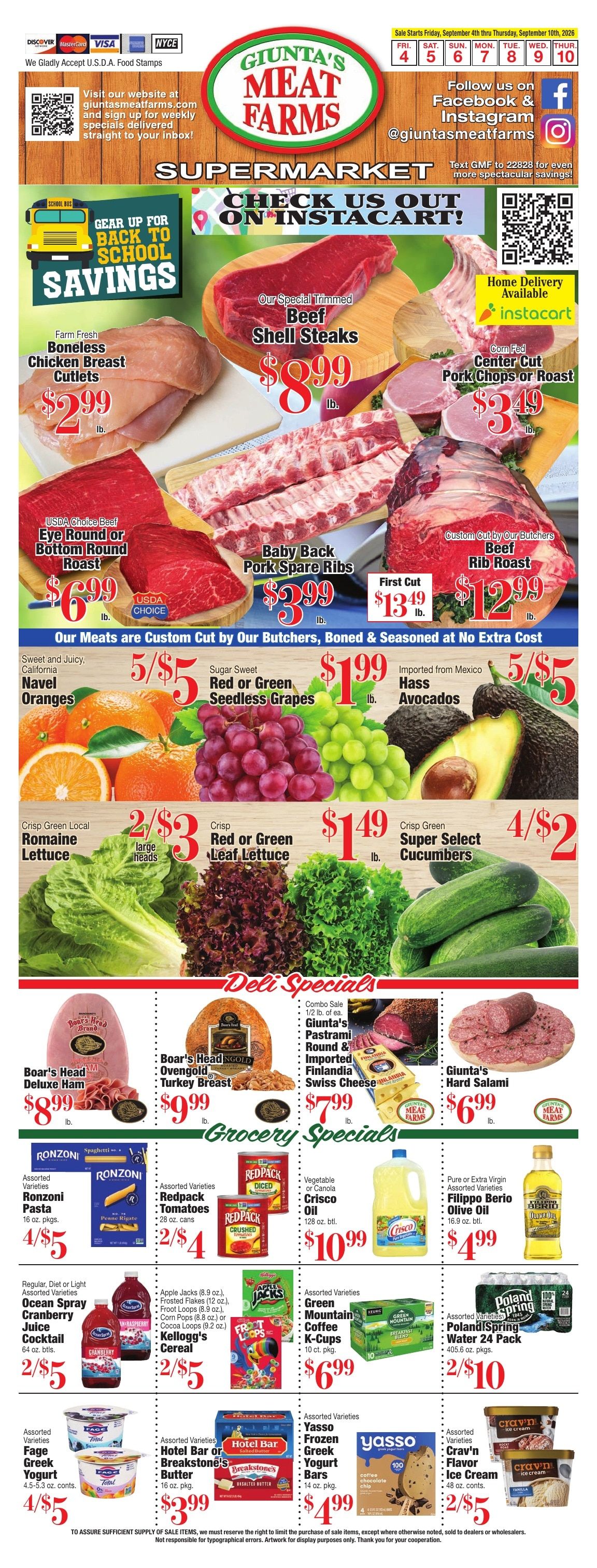 Giunta's Meat Farms Weekly Ad September 4 - 10, 2026