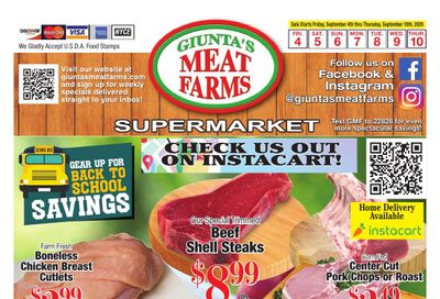 Giunta's Meat Farms Weekly Ad September 4 - 10, 2026