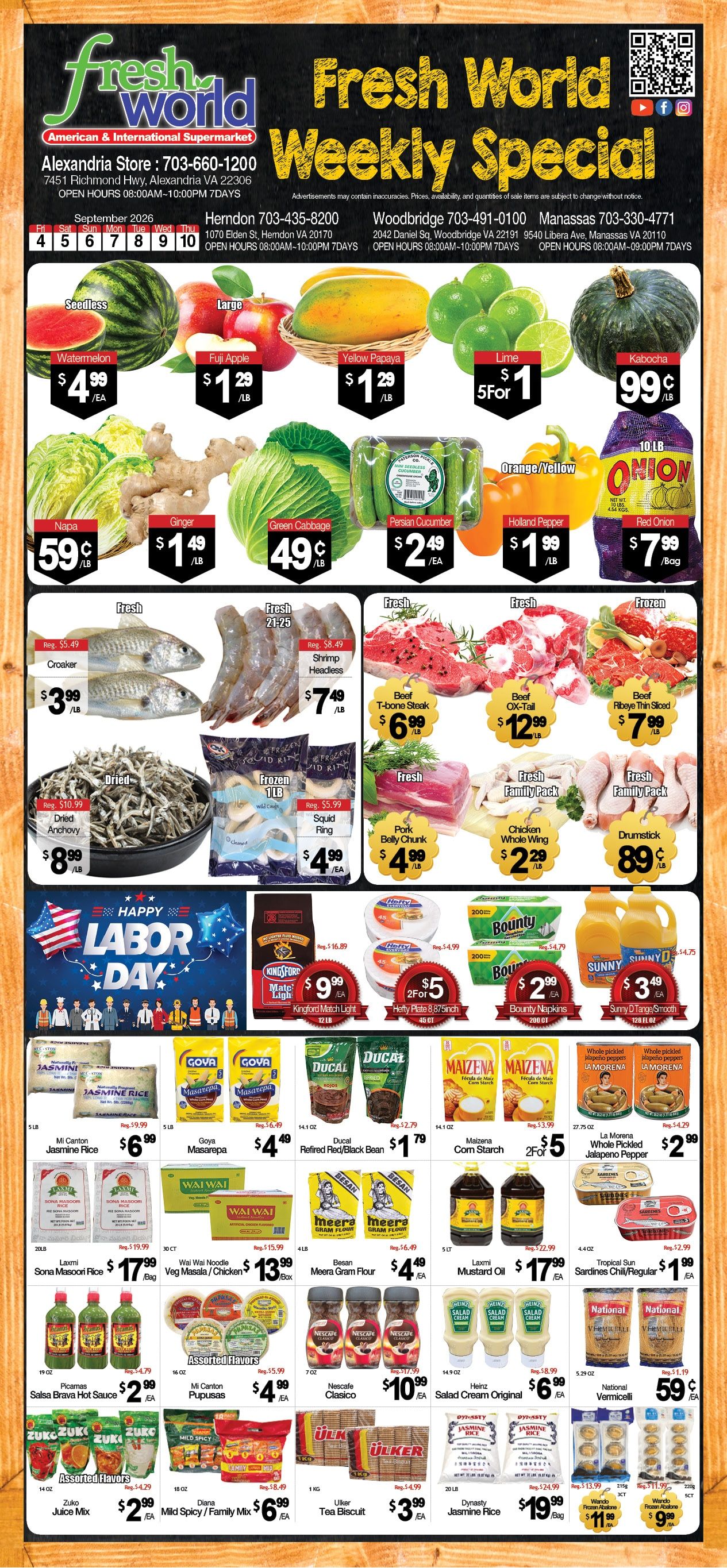 Fresh World Weekly Ad September 4 - 10, 2026