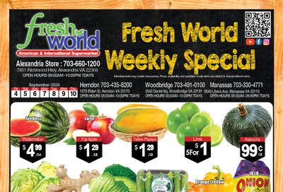 Fresh World Weekly Ad September 4 - 10, 2026