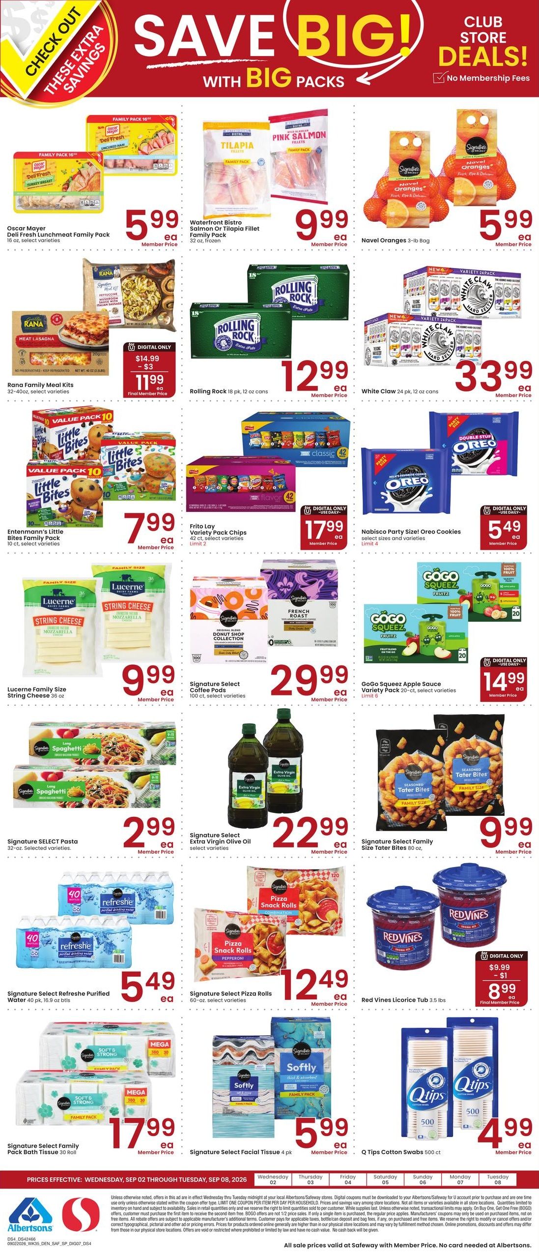 Safeway (Buford Area, WY) Weekly Ad September 2 - 8, 2026