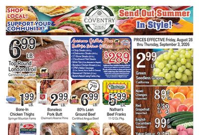 Coventry Public Market Weekly Ad September 4 - 10, 2026