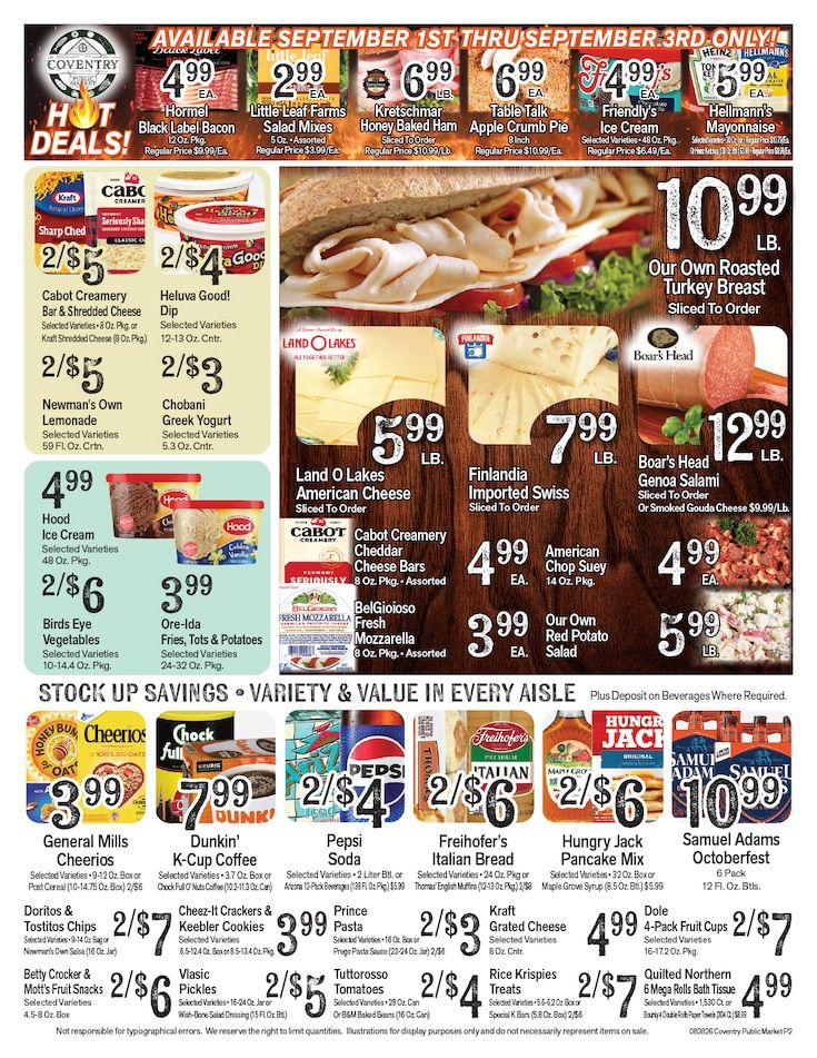 Coventry Public Market Weekly Ad September 4 - 10, 2026