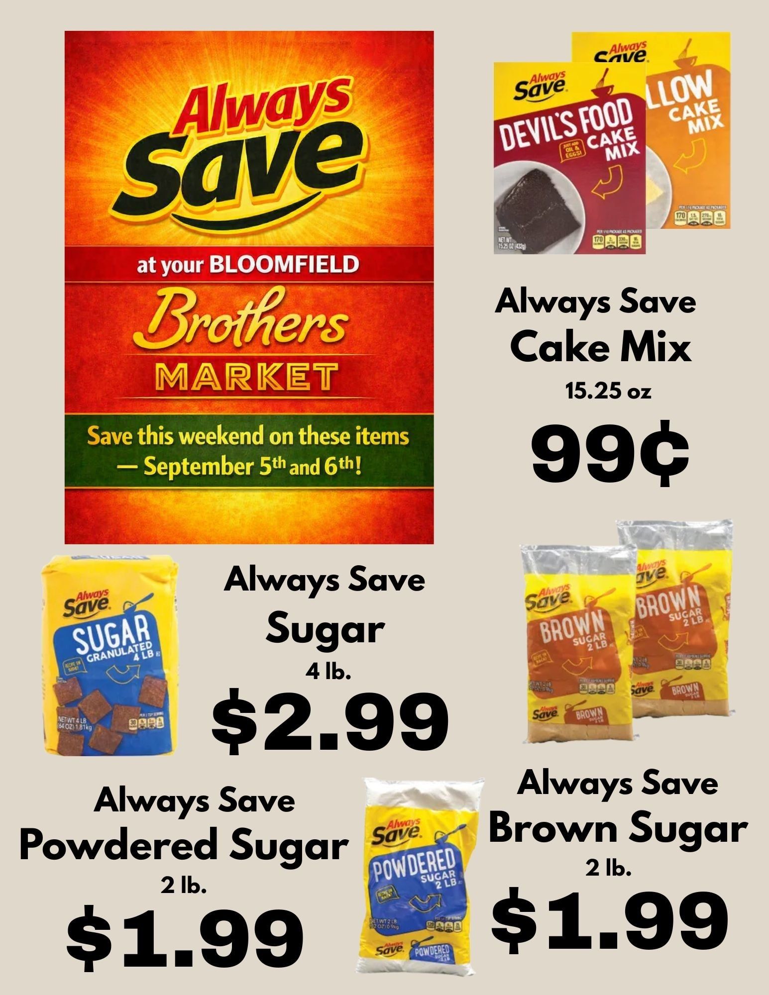 Brothers Market (207 E. Locust, Bloomfield, IA) 2 Day Sale Weekly Ad September 5 - 6, 2026