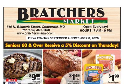 Bratchers Market Weekly Ad September 2 - 8, 2026