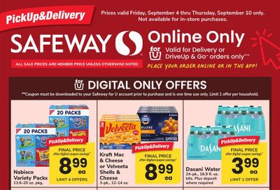 Safeway Bonus Online Savings Weekly Ad September 4 - 10, 2026