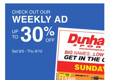 Dunham's Sports (Chicago Area, IL) Weekly Ad September 5 - 10, 2026