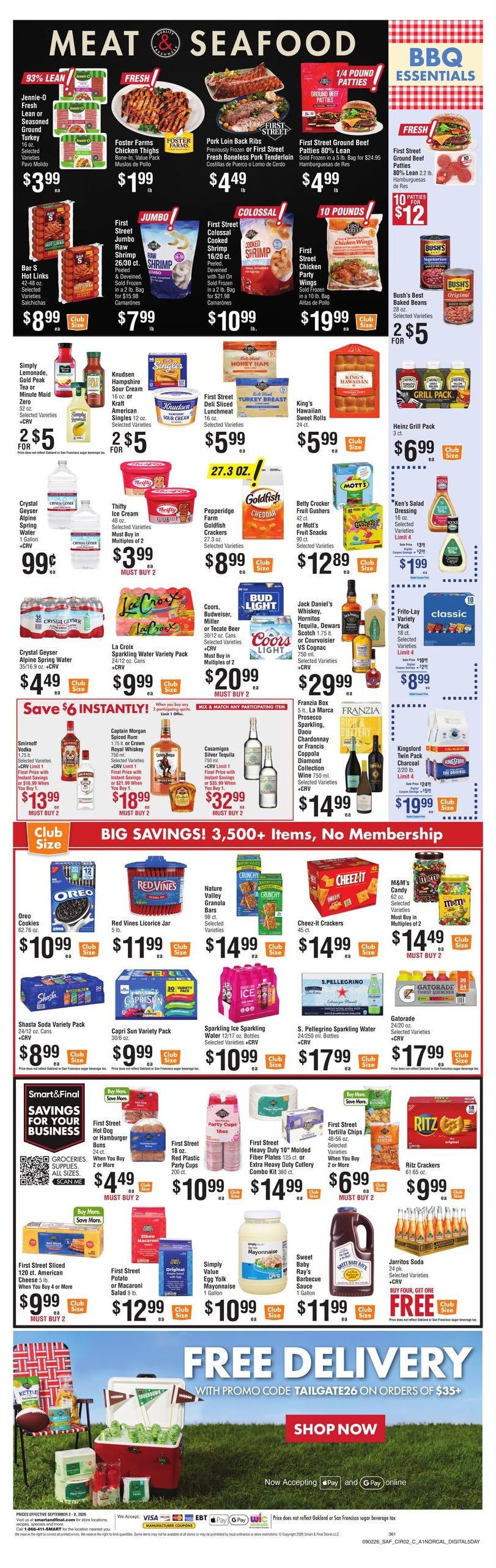 Smart & Final (Antioch Area, CA) Weekly Ad September 2 - 8, 2026