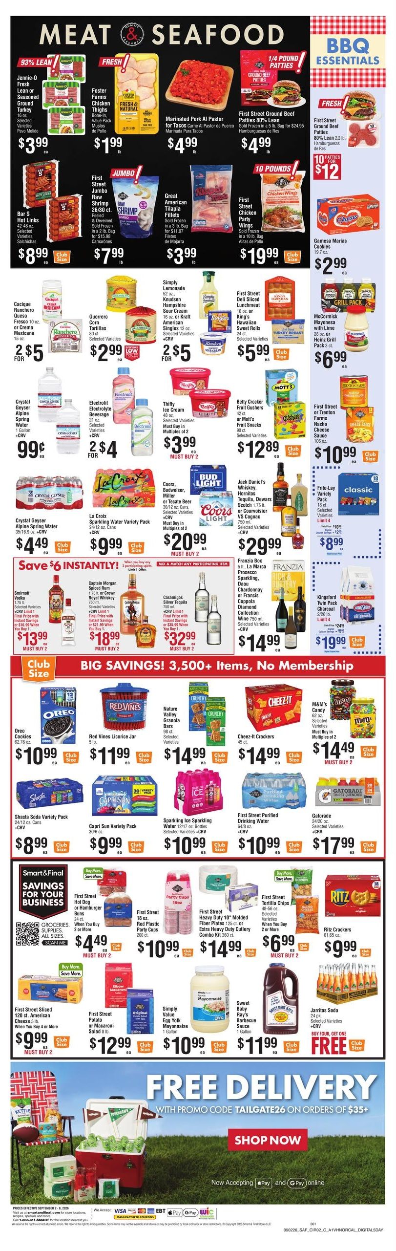 Smart & Final (Salinas Area, CA) Weekly Ad September 2 - 8, 2026