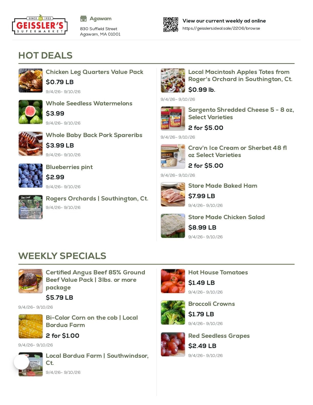 Geissler's Supermarket Weekly Ad September 4 - 10, 2026