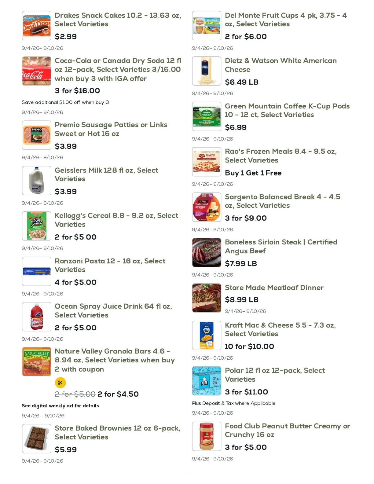 Geissler's Supermarket Weekly Ad September 4 - 10, 2026