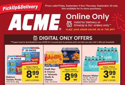 Acme Markets (Margate City Area, NJ) Bonus Online Savings Weekly Ad September 4 - 10, 2026