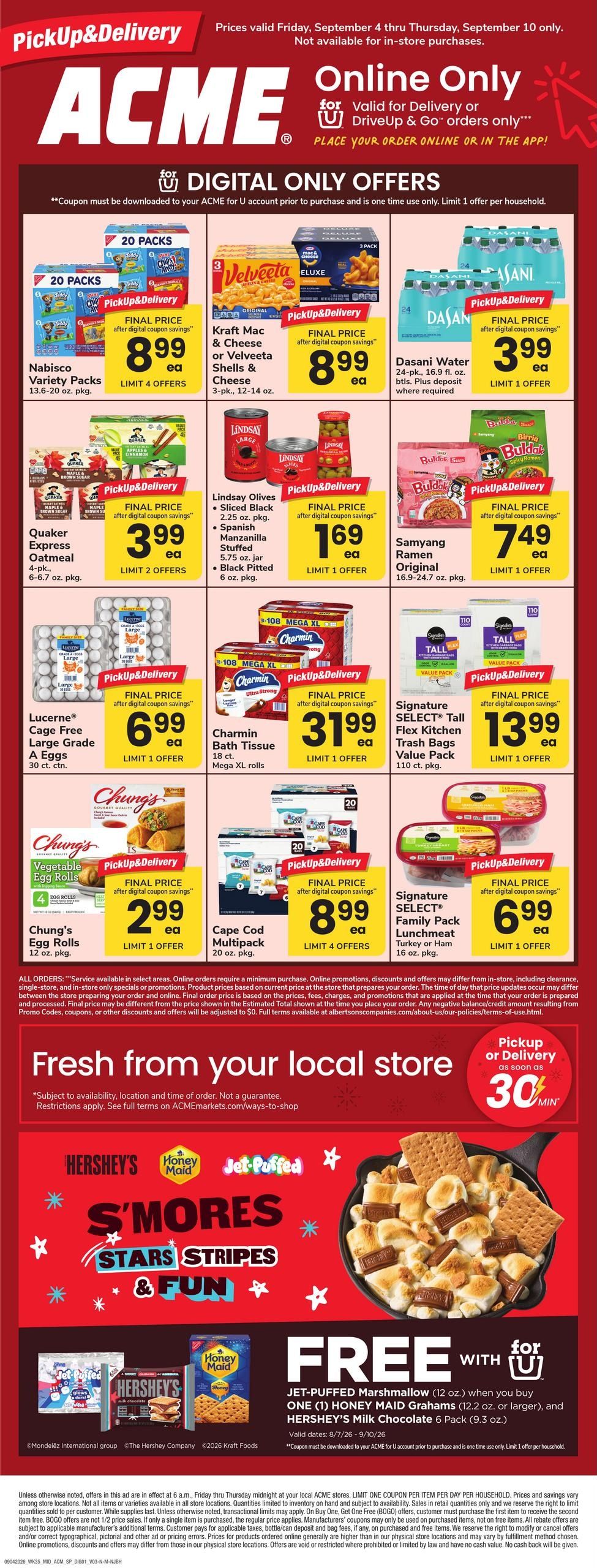 Acme Markets (Salisbury Area, MD) Bonus Online Savings Weekly Ad September 4 - 10, 2026