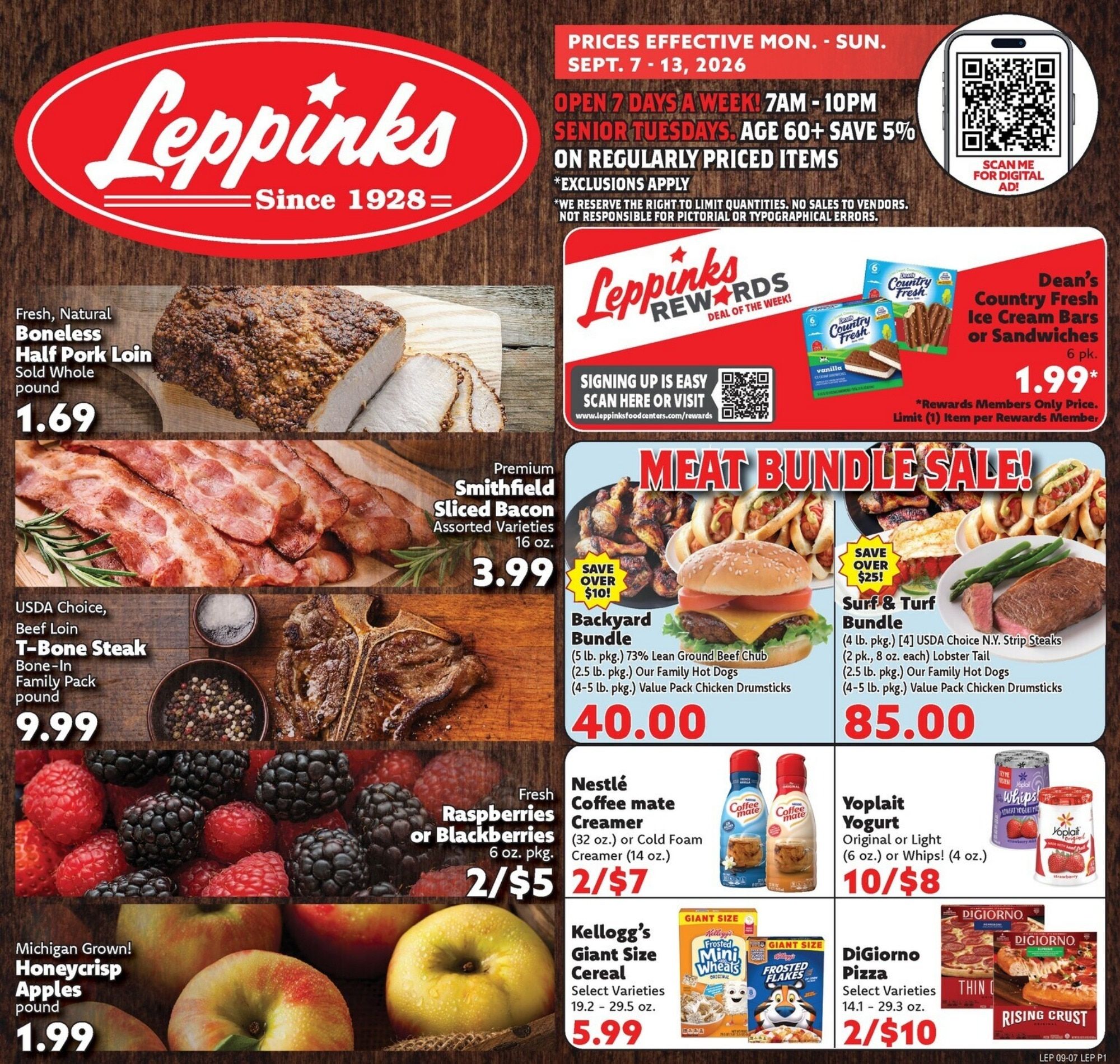 Leppinks Food Centers (Michigan) Weekly Ad September 7 - 13, 2026