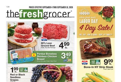 The Fresh Grocer (1880 Stefko Blvd, Bethlehem, PA) Weekly Ad September 4 - 10, 2026