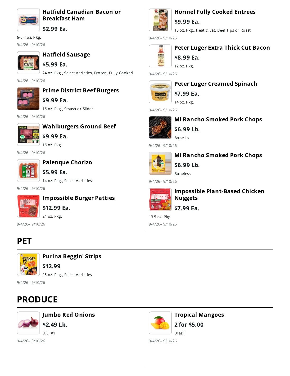 La Bella Marketplace Weekly Ad September 4 - 10, 2026