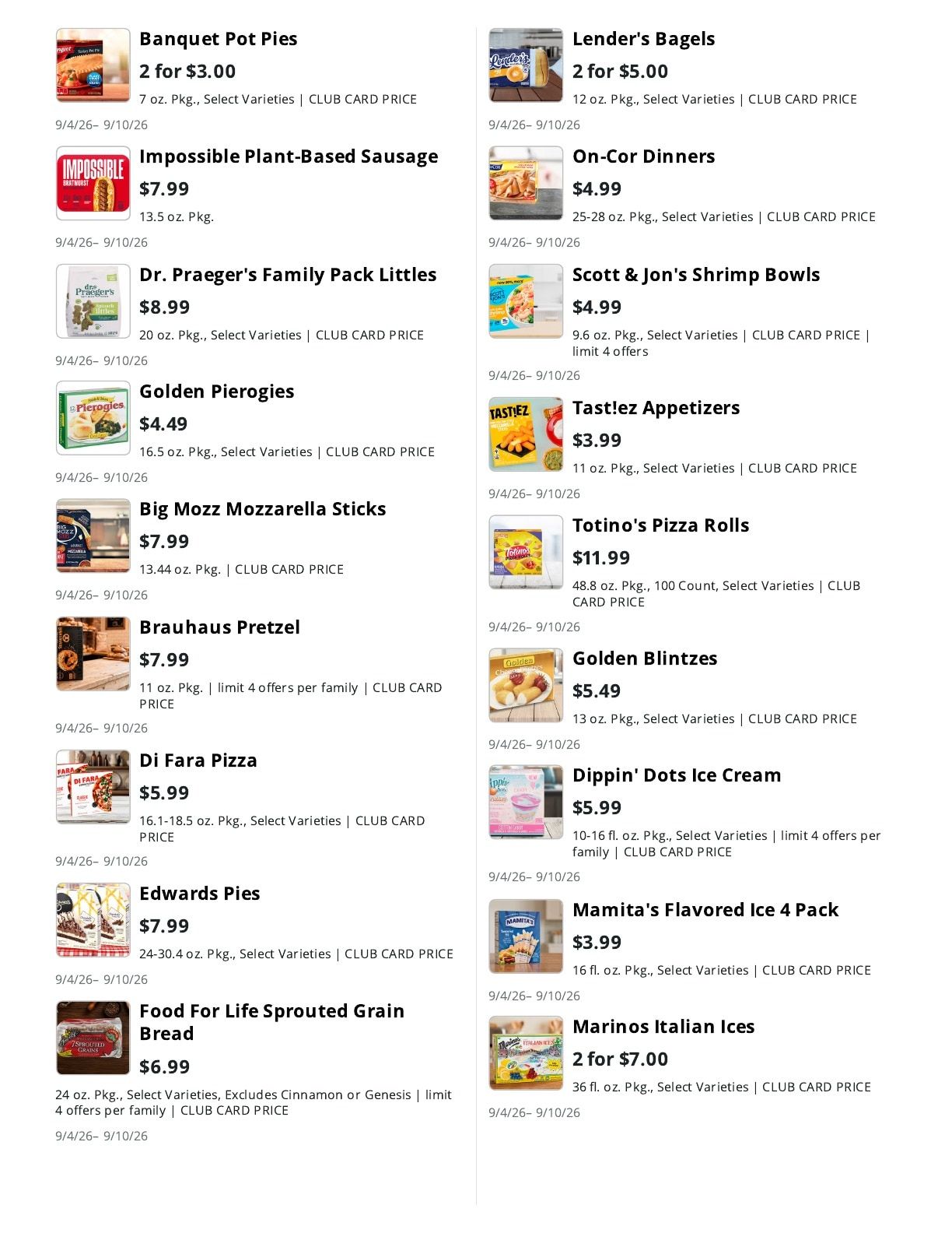 La Bella Marketplace Weekly Ad September 4 - 10, 2026