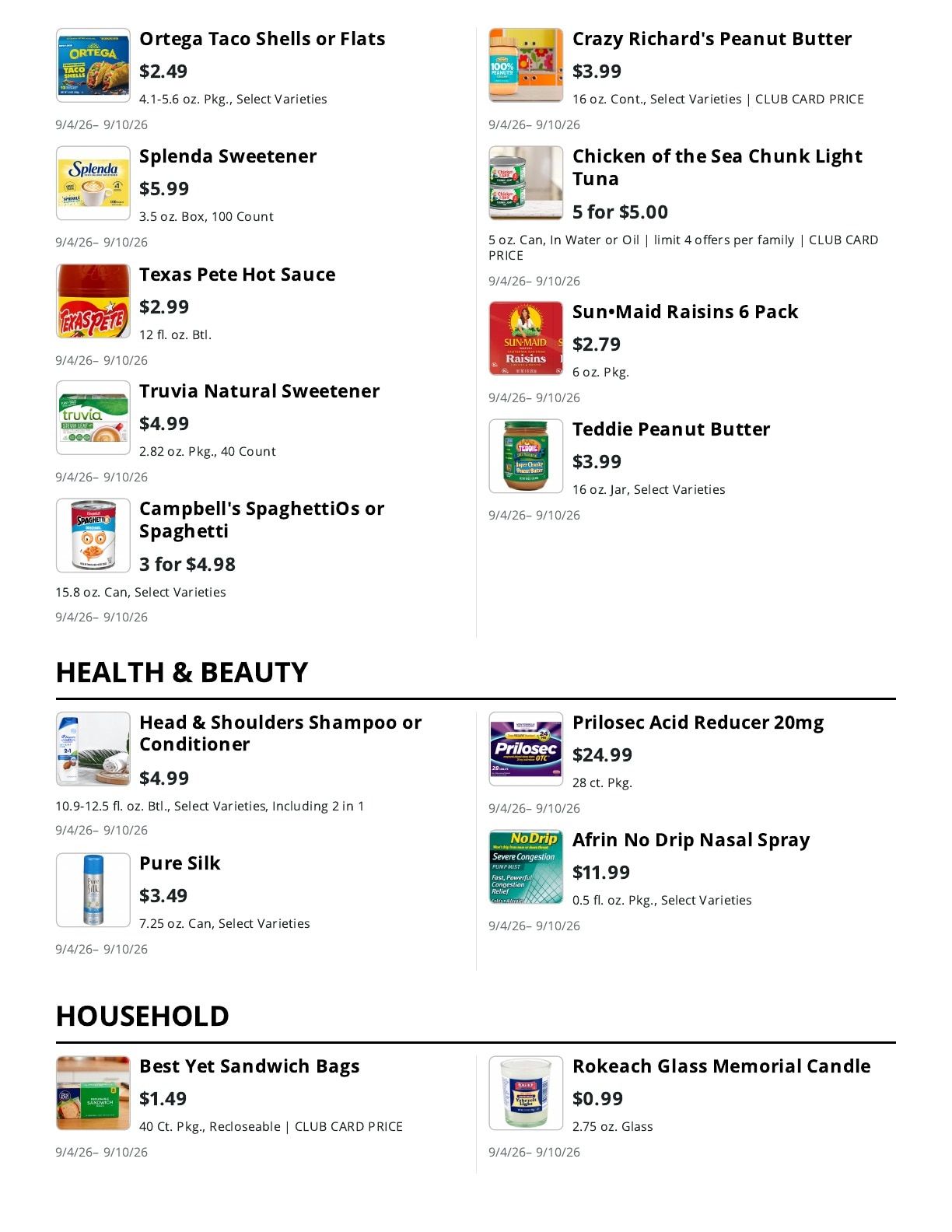 La Bella Marketplace Weekly Ad September 4 - 10, 2026