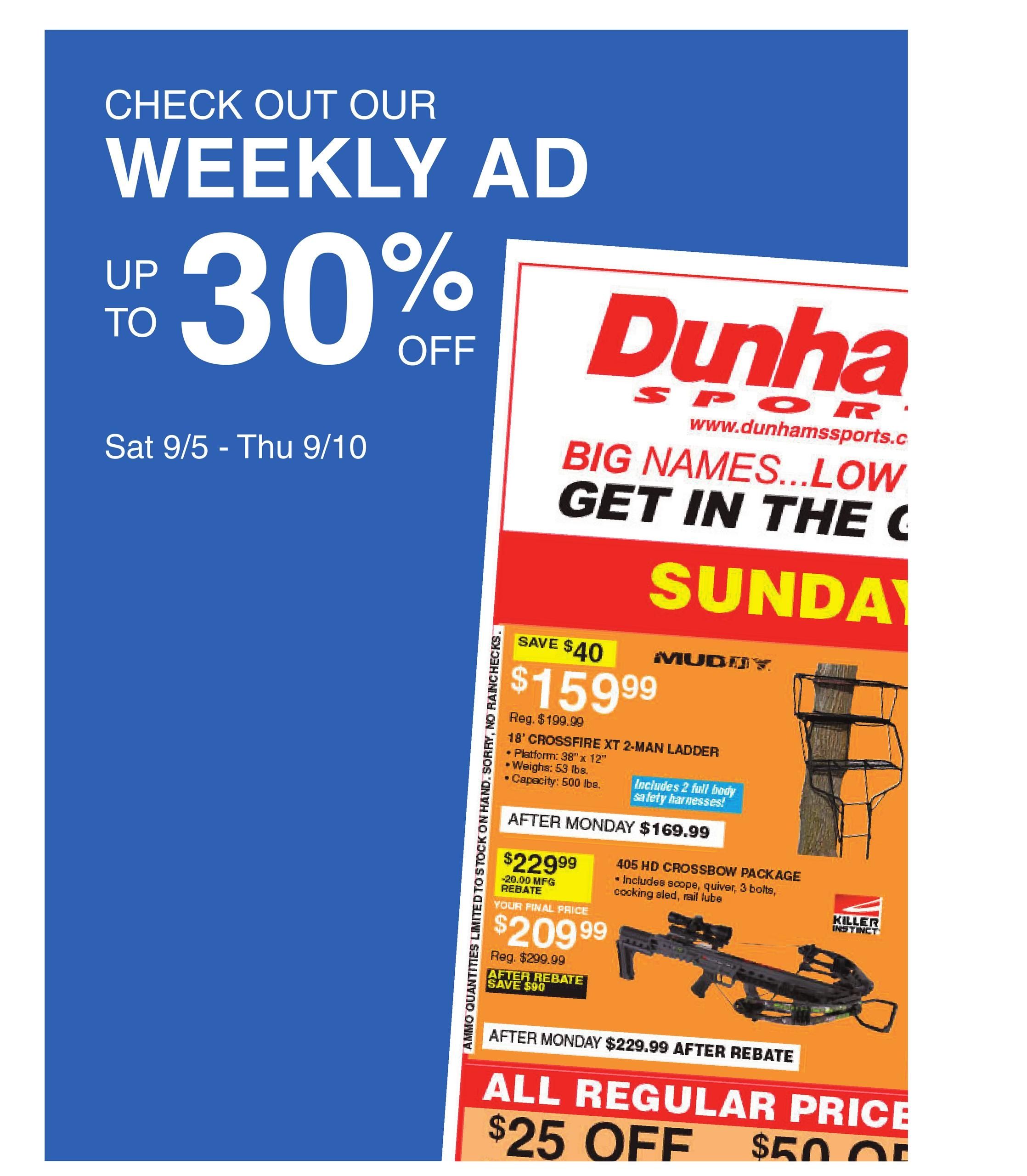Dunham's Sports (Decorah Area, IA) Weekly Ad September 5 - 10, 2026