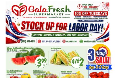 Gala Supermarkets (Boca Raton-Coral Springs Area, FL) Weekly Ad September 4 - 10, 2026