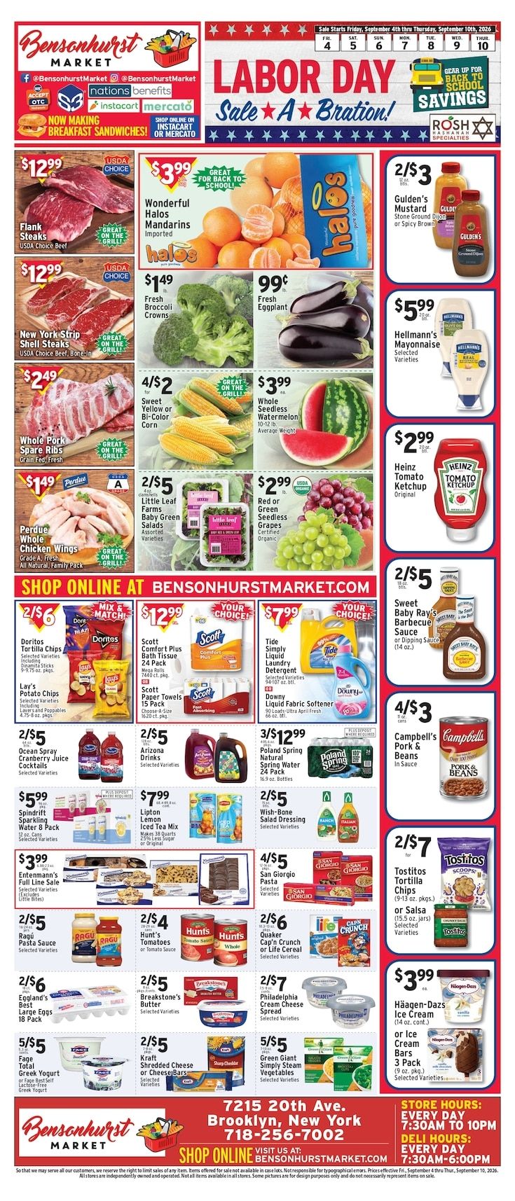 Bensonhurst Market Weekly Ad September 4 - 10, 2026