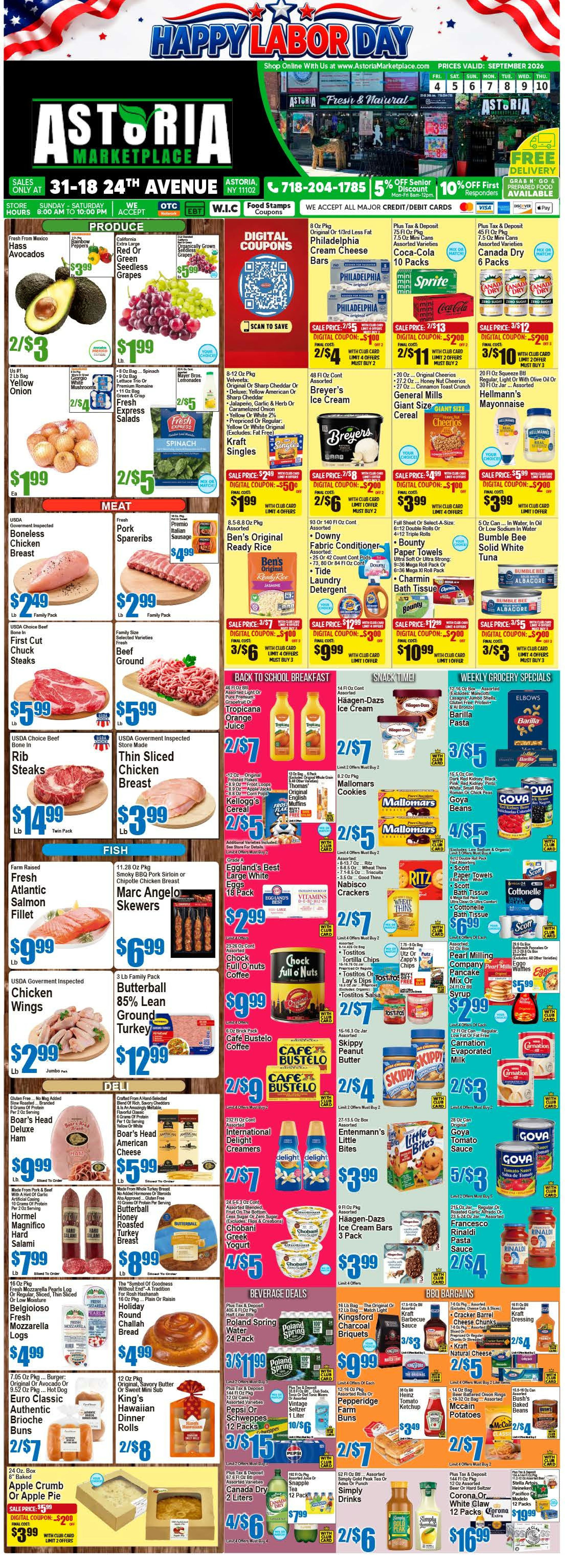 Astoria Marketplace (31-18 24th Ave, Astoria, NY) Weekly Ad September 4 - 10, 2026