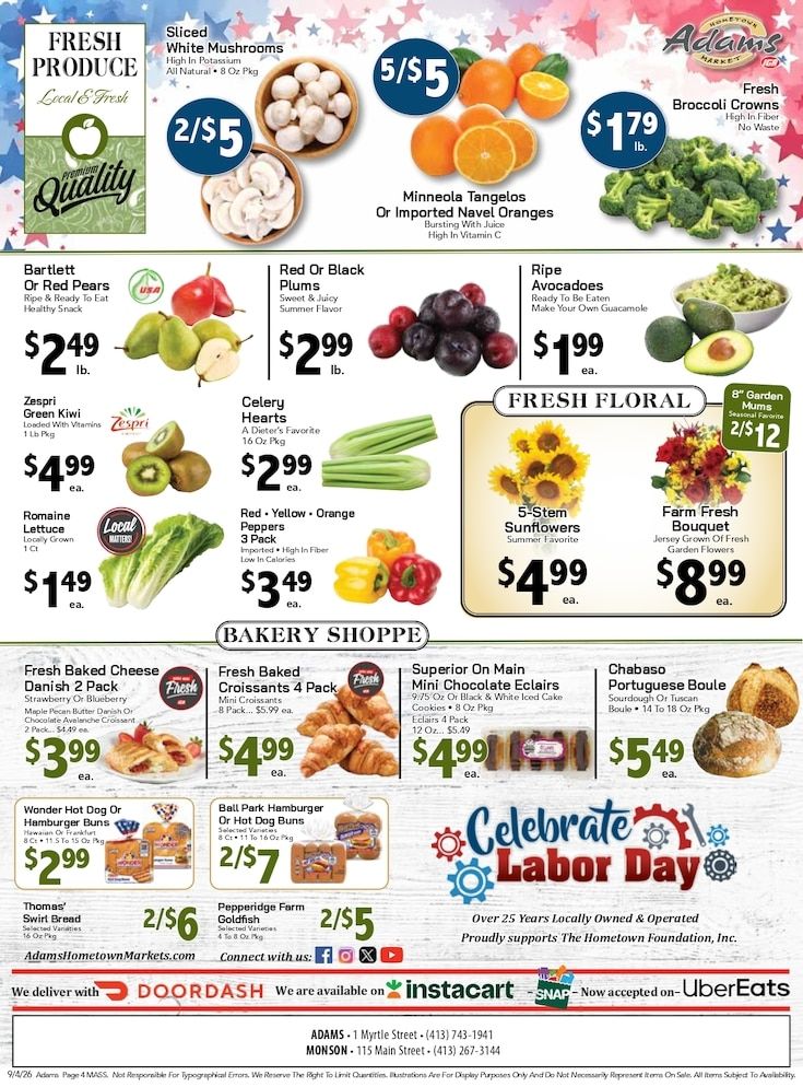 Adams Hometown Market (25 Providence Street, West Warwick, RI) Weekly Ad September 4 - 10, 2026