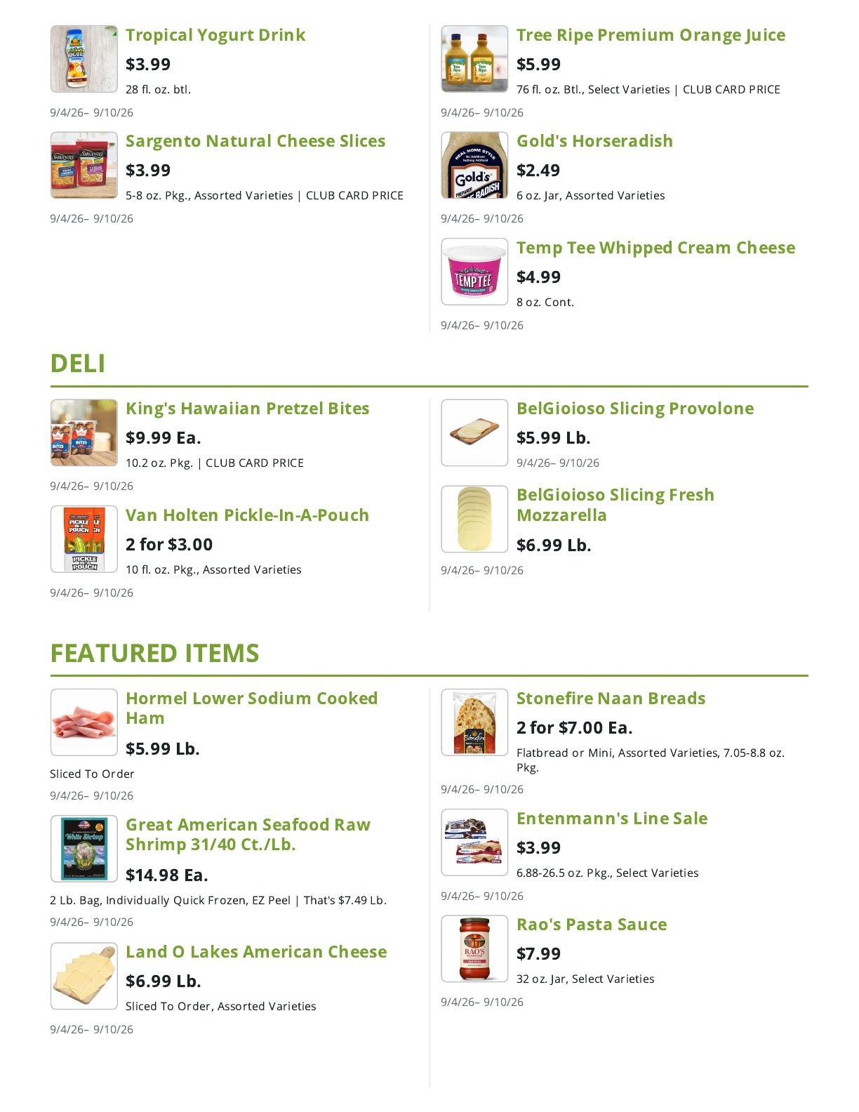 Market Fresh Weekly Ad September 4 - 10, 2026