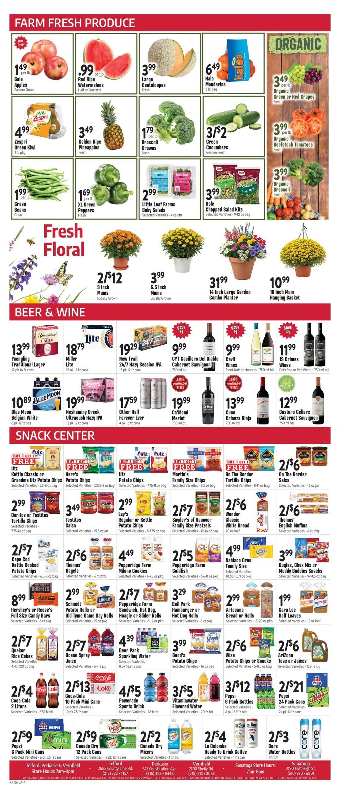Landis Weekly Ad September 4 - 10, 2026