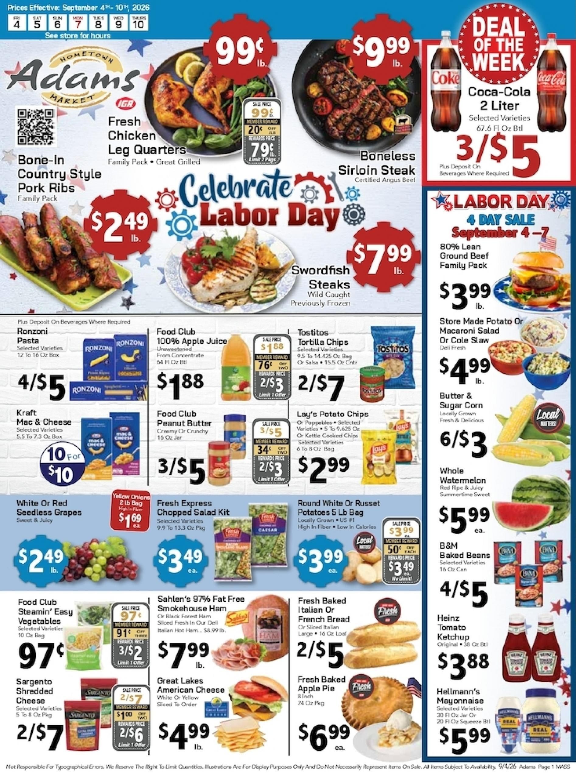 Adams Hometown Market Weekly Ad September 4 - 10, 2026