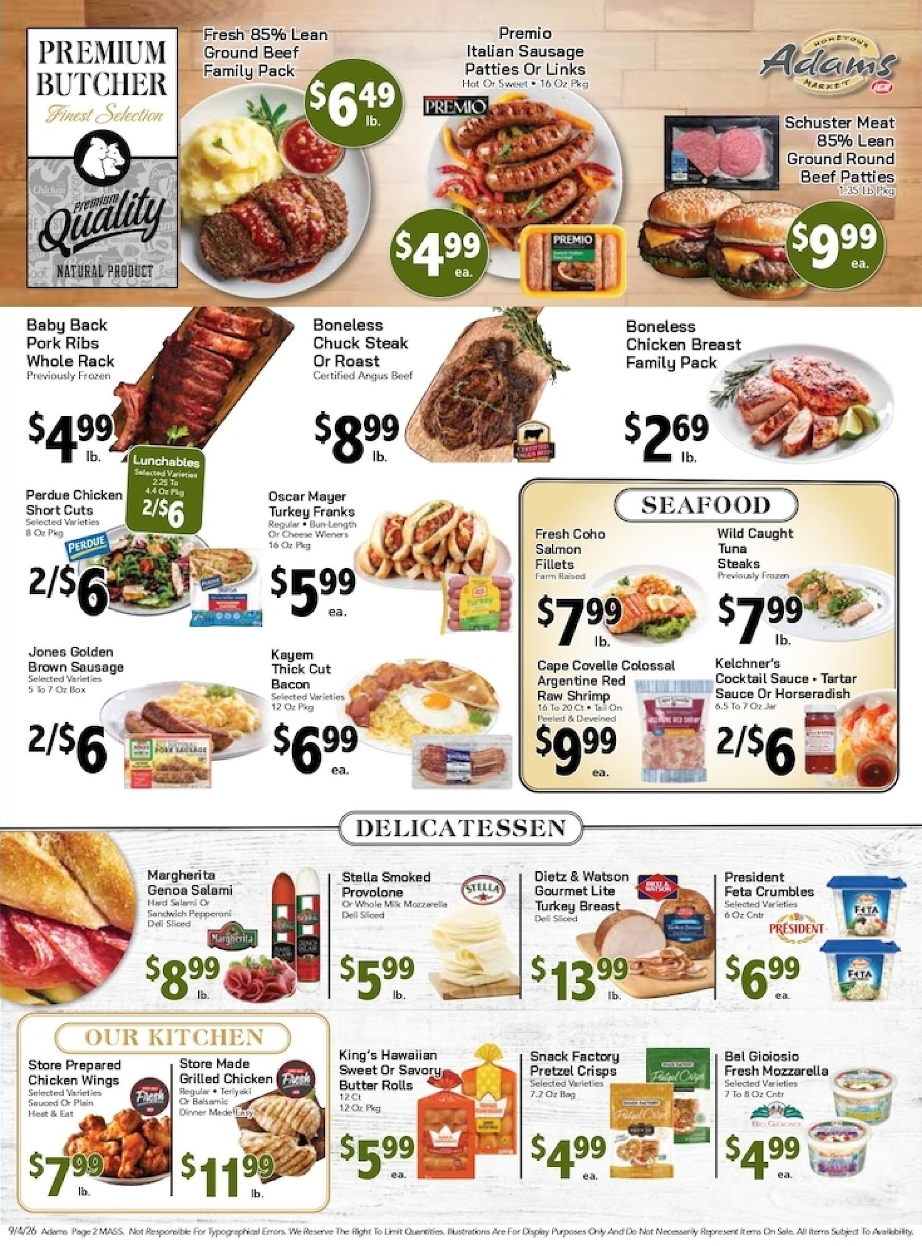 Adams Hometown Market Weekly Ad September 4 - 10, 2026