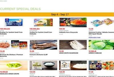 Mitsuwa Marketplace (San Jose Area, CA) Weekly Ad September 4 - 17, 2026