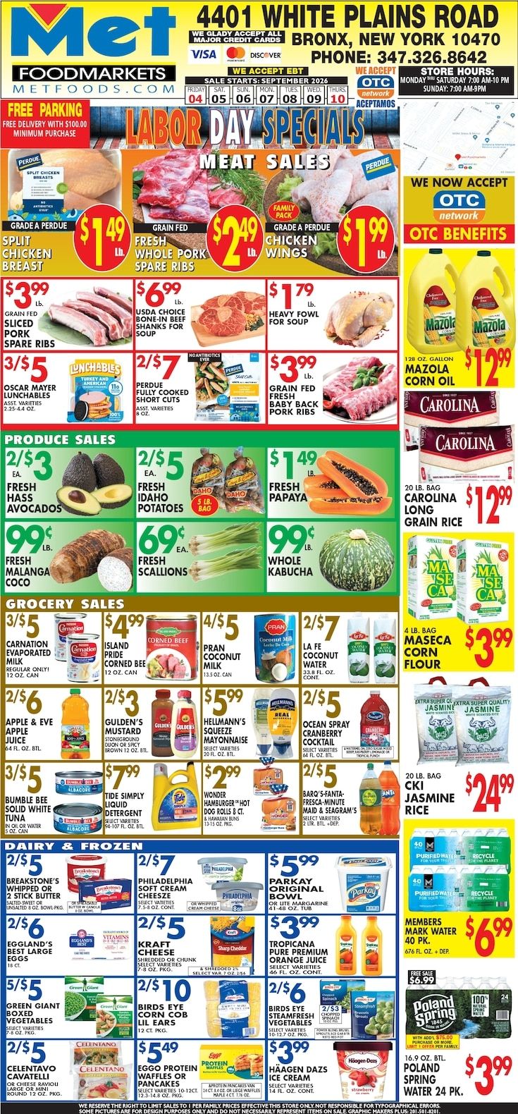 Met Foodmarkets (4401 White Plains Rd, Bronx, NY) Weekly Ad September 4 - 10, 2026