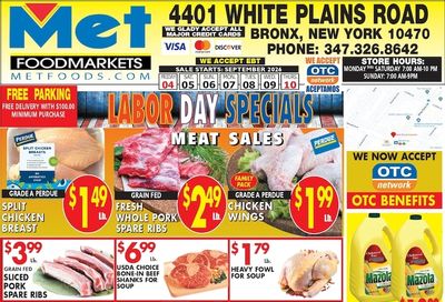 Met Foodmarkets (4401 White Plains Rd, Bronx, NY) Weekly Ad September 4 - 10, 2026