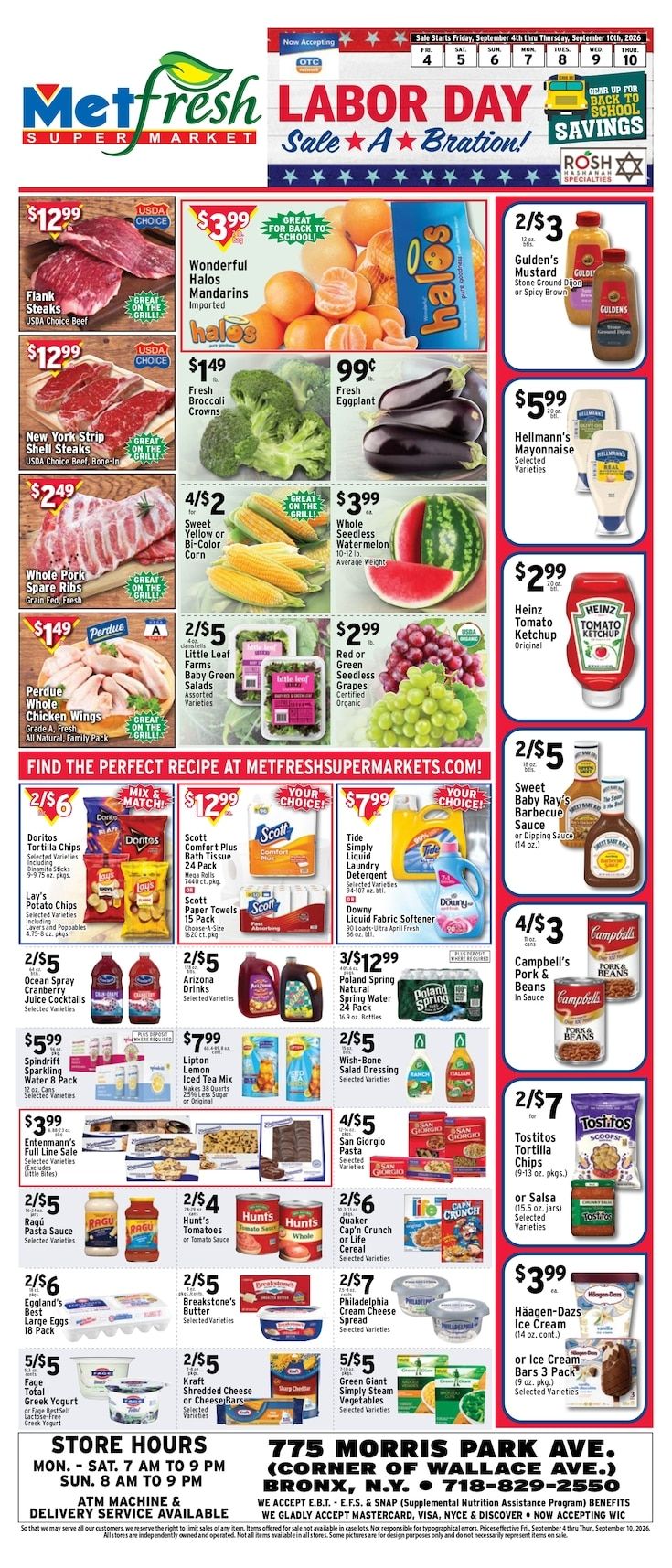 Met Foodmarkets (775 Morris Park Ave, Bronx, NY) Weekly Ad September 4 - 10, 2026