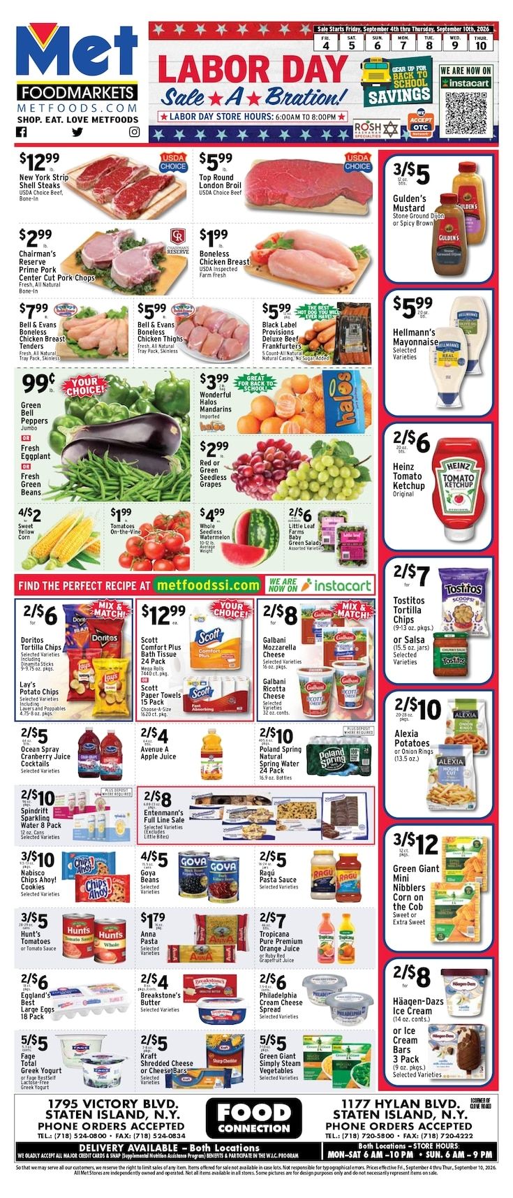 Met Foodmarkets (Staten Island Area, NY) Weekly Ad September 4 - 10, 2026