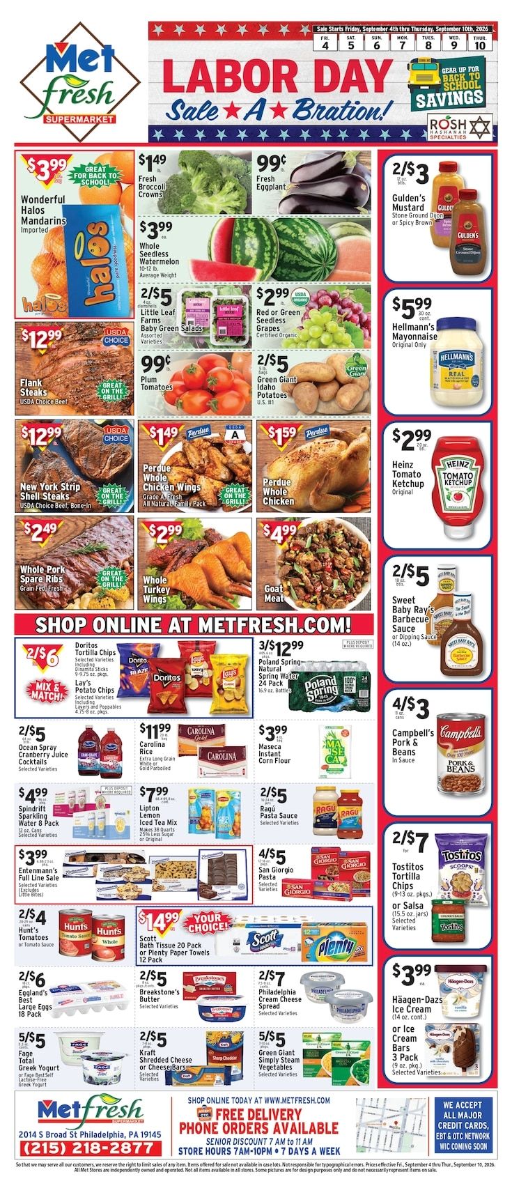 Met Foodmarkets (Philadelphia, PA) Weekly Ad September 4 - 10, 2026