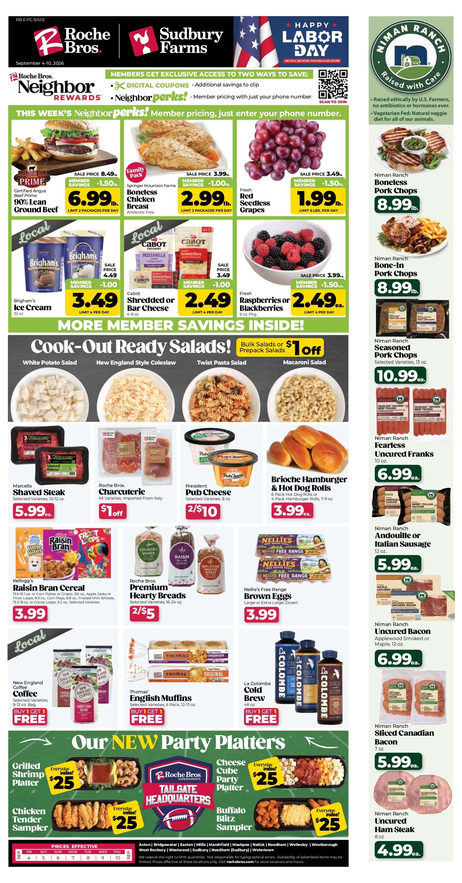 Roche Bros. Weekly Ad September 4 - 10, 2026