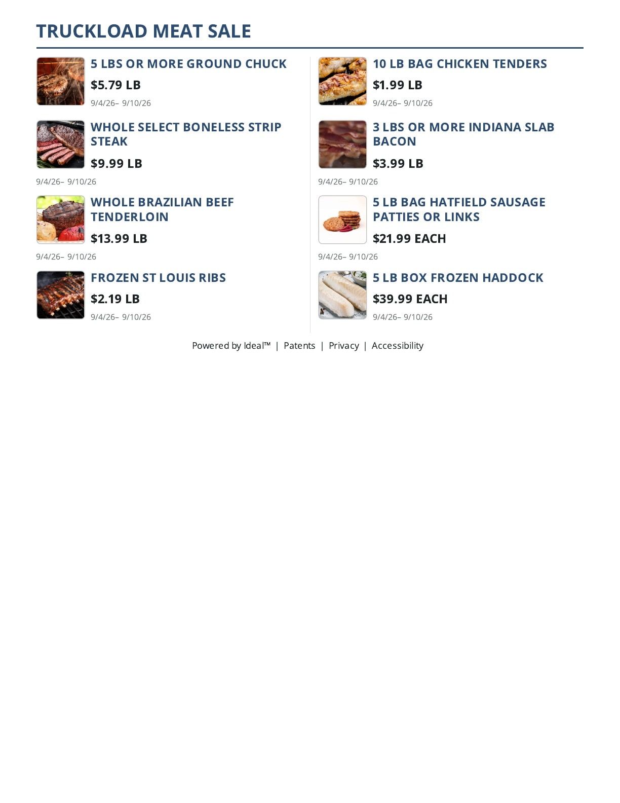 Main Street Grocery Weekly Ad September 4 - 10, 2026
