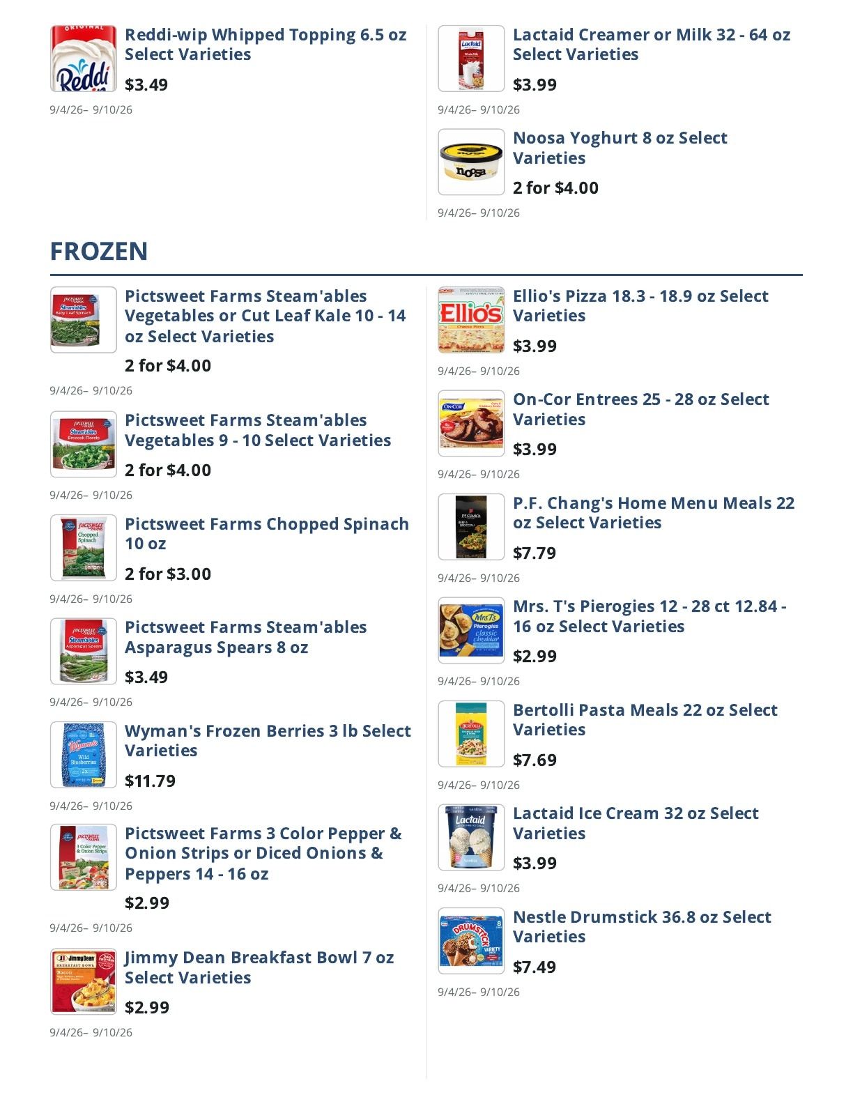 Main Street Grocery Weekly Ad September 4 - 10, 2026