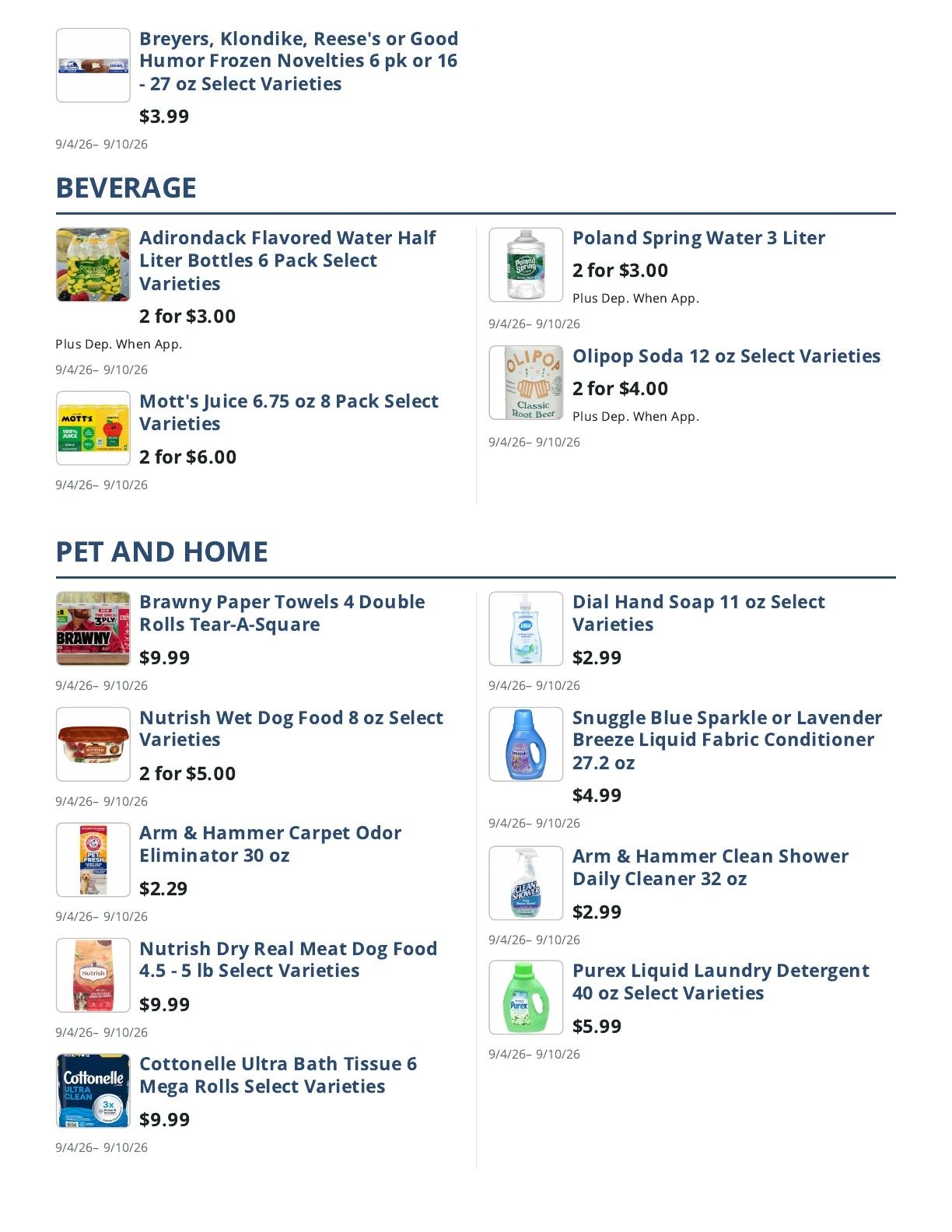 Main Street Grocery Weekly Ad September 4 - 10, 2026