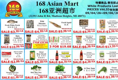 168 Asian Mart Weekly Ad September 4 - 6, 2026